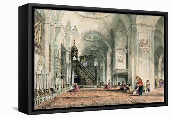 Great Mosque at Brussa, Plate 24, Illustrations of Constantinople, Engraved by Artist, Pub. 1838-John Frederick Lewis-Framed Stretched Canvas