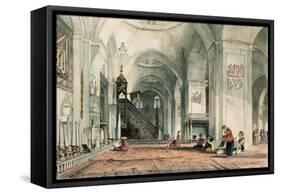 Great Mosque at Brussa, Plate 24, Illustrations of Constantinople, Engraved by Artist, Pub. 1838-John Frederick Lewis-Framed Stretched Canvas