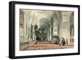 Great Mosque at Brussa, Plate 24, Illustrations of Constantinople, Engraved by Artist, Pub. 1838-John Frederick Lewis-Framed Giclee Print