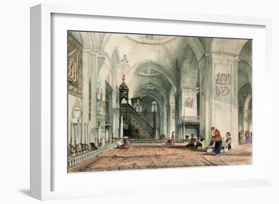 Great Mosque at Brussa, Plate 24, Illustrations of Constantinople, Engraved by Artist, Pub. 1838-John Frederick Lewis-Framed Giclee Print