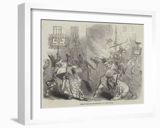 Great Native Procession, in New York-null-Framed Giclee Print