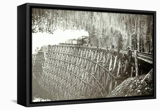 Great Northern Railroad Bridge, Circa 1895-null-Framed Stretched Canvas