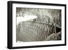 Great Northern Railroad Bridge, Circa 1895-null-Framed Giclee Print