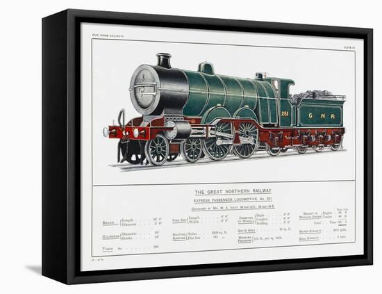 Great Northern Railway Express Loco No 251-W.j. Stokoe-Framed Stretched Canvas