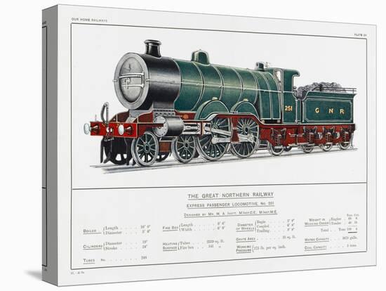 Great Northern Railway Express Loco No 251-W.j. Stokoe-Stretched Canvas