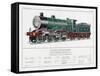 Great Northern Railway Express Loco No 251-W.j. Stokoe-Framed Stretched Canvas