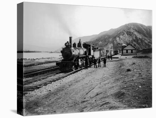 Great Northern Railway Steam Locomotive No. 971 at Entiat, Chelan County, WA, 1914-Asahel Curtis-Stretched Canvas