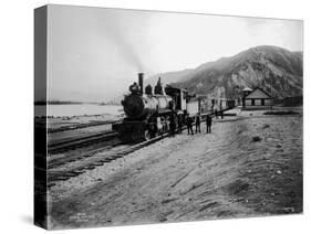 Great Northern Railway Steam Locomotive No. 971 at Entiat, Chelan County, WA, 1914-Asahel Curtis-Stretched Canvas