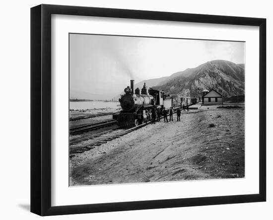 Great Northern Railway Steam Locomotive No. 971 at Entiat, Chelan County, WA, 1914-Asahel Curtis-Framed Giclee Print