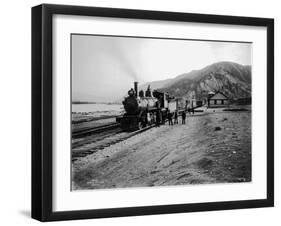 Great Northern Railway Steam Locomotive No. 971 at Entiat, Chelan County, WA, 1914-Asahel Curtis-Framed Giclee Print