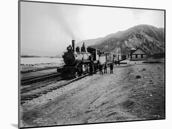 Great Northern Railway Steam Locomotive No. 971 at Entiat, Chelan County, WA, 1914-Asahel Curtis-Mounted Giclee Print