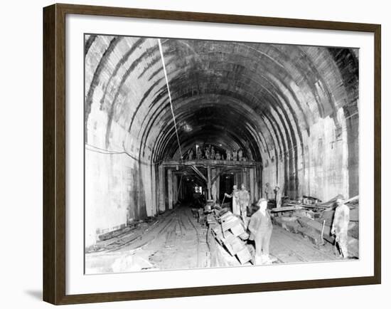 Great Northern Tunnel Under Seattle, Jan. 25, 1904-Asahel Curtis-Framed Giclee Print