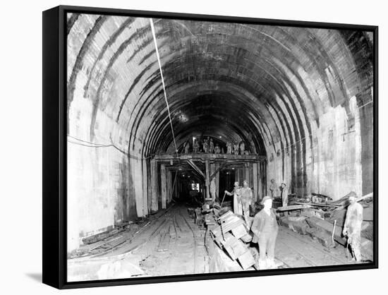 Great Northern Tunnel Under Seattle, Jan. 25, 1904-Asahel Curtis-Framed Stretched Canvas