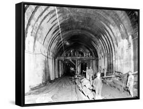 Great Northern Tunnel Under Seattle, Jan. 25, 1904-Asahel Curtis-Framed Stretched Canvas