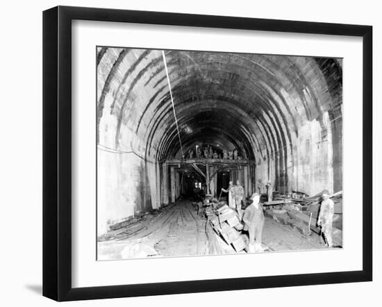 Great Northern Tunnel Under Seattle, Jan. 25, 1904-Asahel Curtis-Framed Giclee Print