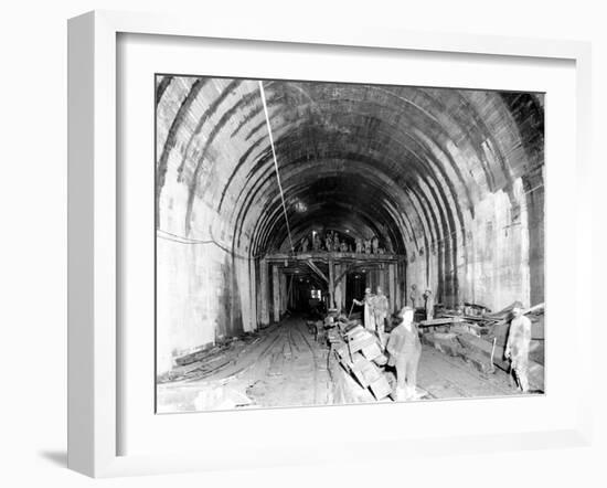 Great Northern Tunnel Under Seattle, Jan. 25, 1904-Asahel Curtis-Framed Giclee Print