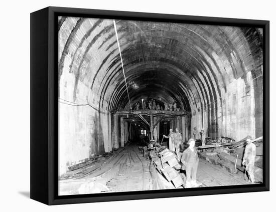 Great Northern Tunnel Under Seattle, Jan. 25, 1904-Asahel Curtis-Framed Stretched Canvas