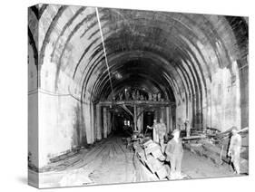 Great Northern Tunnel Under Seattle, Jan. 25, 1904-Asahel Curtis-Stretched Canvas
