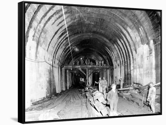 Great Northern Tunnel Under Seattle, Jan. 25, 1904-Asahel Curtis-Framed Stretched Canvas