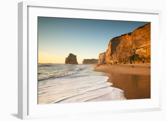 Great Ocean Road, Port Campbell National Park, Victoria, Australia. Gibson Steps Beach at Sunset-Matteo Colombo-Framed Photographic Print