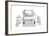 Great Organ with Bellows and Double Keyboard, 12th Century-null-Framed Giclee Print