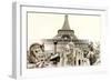 Great Parisian Landmarks - Touristic Collage-Maugli-l-Framed Premium Giclee Print