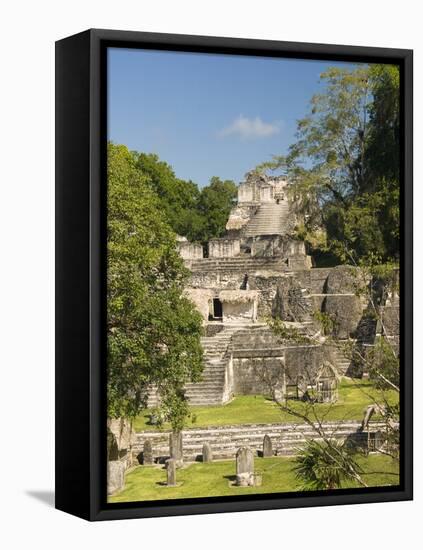 Great Plaza, North Acropolis, Tikal, UNESCO World Heritage Site, Tikal National Park, Guatemala-null-Framed Stretched Canvas