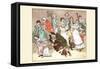 Great Professor Fell to His Knees to Play with the Children at the Wedding Party-Randolph Caldecott-Framed Stretched Canvas