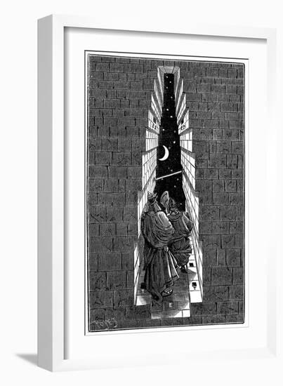 Great Pyramid of Cheops at Giza Being Used as an Astronomical Observatory, 1891-null-Framed Giclee Print