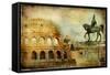 Great Rome - Artwork In Painting Style-Maugli-l-Framed Stretched Canvas