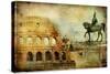 Great Rome - Artwork In Painting Style-Maugli-l-Stretched Canvas