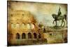 Great Rome - Artwork In Painting Style-Maugli-l-Stretched Canvas