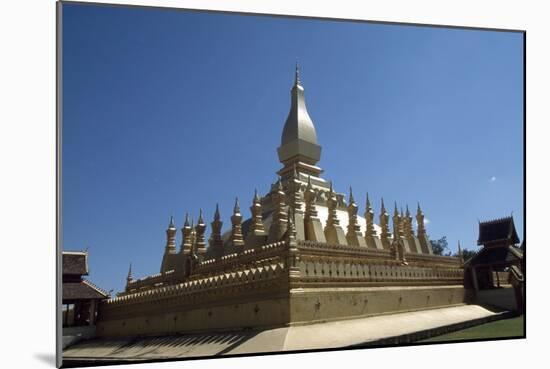 Great Sacred Stupa or Wat That Luang in Vientiane, Laos-null-Mounted Giclee Print