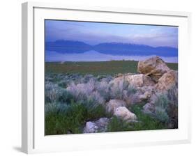 Great Salt Lake and the Wasatch Range, from Antelope Island State Park, Utah, USA-Jerry & Marcy Monkman-Framed Photographic Print