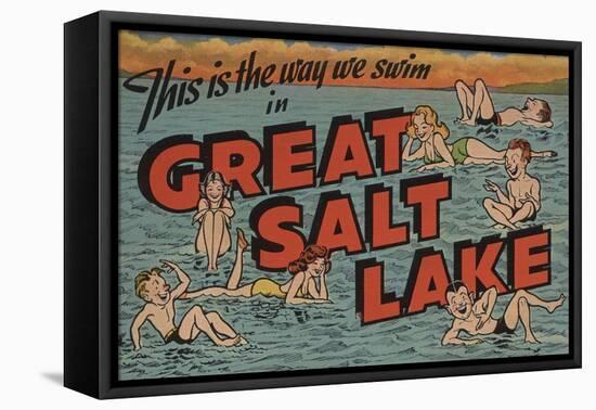 Great Salt Lake, Utah - The Way We Swim-Lantern Press-Framed Stretched Canvas