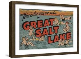 Great Salt Lake, Utah - The Way We Swim-Lantern Press-Framed Art Print