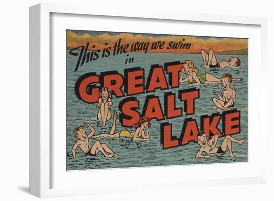 Great Salt Lake, Utah - The Way We Swim-Lantern Press-Framed Art Print