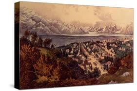 Great Salt Lake, Utah-Currier & Ives-Stretched Canvas