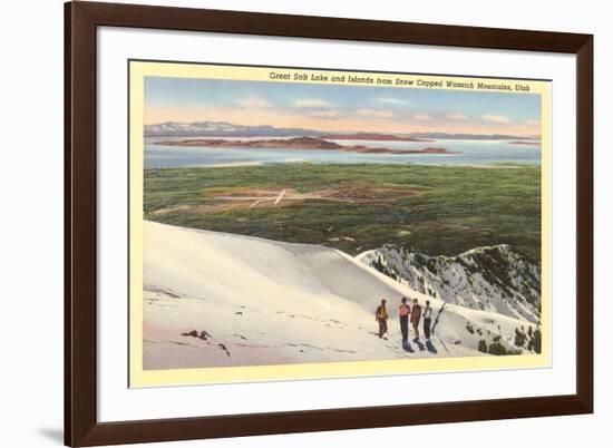 Great Salt Lake, Wasatch Mountains, utah-null-Framed Art Print