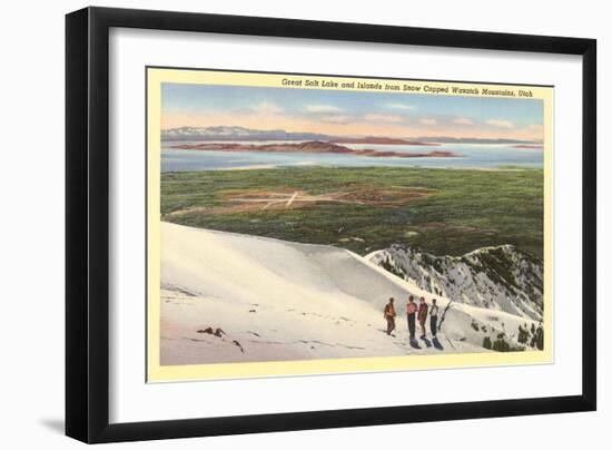 Great Salt Lake, Wasatch Mountains, utah-null-Framed Art Print