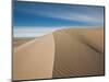 Great Sand Dunes, Co: a Sandy Ridge Line Vanishes into the Horizon-Brad Beck-Mounted Photographic Print