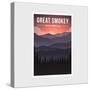 Great Smokey Mountains National Park Modern Poster Vector Illustration-DOMSTOCK-Stretched Canvas