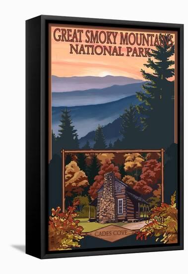 Great Smoky Mountains - Cades Cove, c.2009-Lantern Press-Framed Stretched Canvas