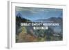 Great Smoky Mountains - Day - Rubber Stamp-Lantern Press-Framed Art Print