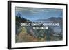 Great Smoky Mountains - Day - Rubber Stamp-Lantern Press-Framed Art Print