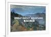 Great Smoky Mountains - Day - Rubber Stamp-Lantern Press-Framed Art Print