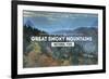 Great Smoky Mountains - Day - Rubber Stamp-Lantern Press-Framed Art Print