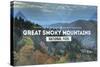 Great Smoky Mountains - Day - Rubber Stamp-Lantern Press-Stretched Canvas