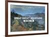 Great Smoky Mountains - Day - Rubber Stamp-Lantern Press-Framed Premium Giclee Print