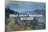 Great Smoky Mountains - Day - Rubber Stamp-Lantern Press-Mounted Premium Giclee Print